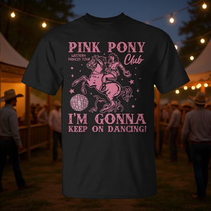 T-shirt a maniche corte per amanti dei cavalli rosa, maglietta unisex nera con scollo rotondo e grafica equestre per adulti - Product Image 3