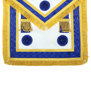 Tablier maçonnique le plus populaire avec franges Tablier complet provincial artisanal à bas prix (rosettes) - Product Image 4