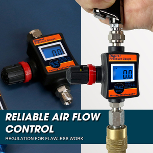 Régulateur de pression d'air numérique LEMATEC 0-150 PSI avec écran LCD rétroéclairé pour pistolet de pulvérisation et outils pneumatiques - Product Image 2