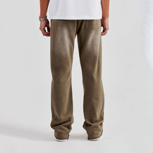 Pantalons de survêtement décontractés pour hommes, personnalisés OEM/ODM, à devant plat, 100% coton, respirants, séchage rapide, confortables, fermeture à cordon, légers - Product Image 4