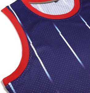 Maillot de basket-ball de compétition en polyester sublimé, respirant, personnalisable avec logo, nom et numéro du joueur, pour équipe - Product Image 3