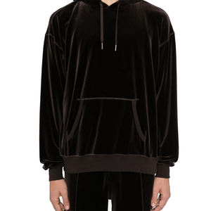 Nouveau modèle Sweats à capuche en velours surdimensionné pour homme 300 g/m² Pull léger anti-rides Sweats à capuche en velours uni pour adulte - Product Image 5