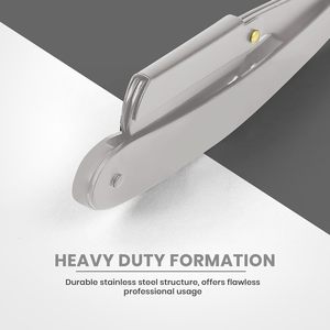 Professional Barber Straight Edge Razor Safety with 100-Pack Blades - 100 Percent Stainless Steel (<b>Silver</b>) - Product Image 2