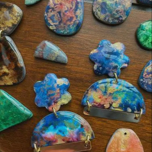 Nouveautés Pendentifs décoratifs transparents Droop Boucles d'oreilles Art déco en résine acrylique époxy fleur de Lotus séchée dentelle - Product Image 1