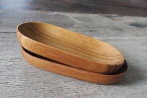 Bandeja ovalada de Caoba Africana moderna hecha a mano, plato de madera decorativo para servir - Product Image 2