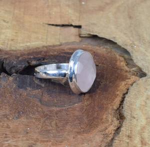 Bague en quartz rose rose, argent sterling 925, bijoux en pierres précieuses faits à la main, bague élégante, cadeau pour femmes - Product Image 2