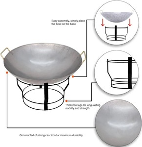 Brasero moderne sur trépied pour jardin et terrasse, en cuivre, pour chauffage au gaz naturel, durable et décoratif, en gros - Product Image 4