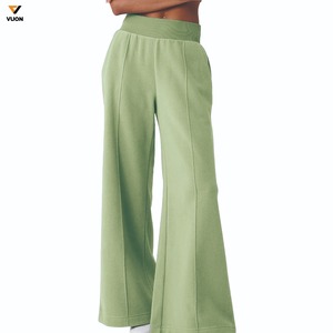 Pantalon de salon ample personnalisé pour femmes pantalon de survêtement baggy évasé à rayures logo élastique Streetwear pantalon décontracté à jambes larges hiver - Product Image 4