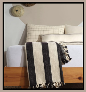 Couvre-lit en coton naturel motif zèbre 100 pour cent Brochet tissé léger 280x300 cm 110x118 pouces - Product Image 5