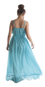 Robe d'été en mousseline de soie et viscose au sol pour filles, plissée à bretelles, plissée pour la plage, vêtements de maternité décontractés - Product Image 3