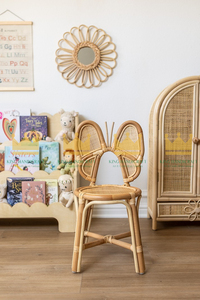 Chaise pour enfants Butterfly Beauty Fabriqué à partir de rotin naturel de haute qualité Fabriqué à partir de matériaux durables - Product Image 5