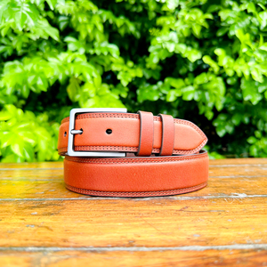 Ceinture décontractée réversible de qualité supérieure pour hommes, finition Nikhil bicolore, longueur personnalisée, cuir véritable avec boucle des deux côtés - Product Image 1