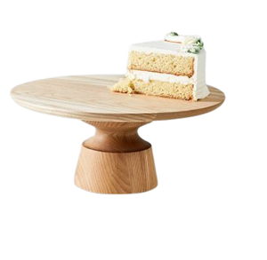 Elegante soporte de exhibición de pastel de madera de acacia de un solo nivel, accesorios para hornear para bodas y fiestas, eventos, celebración, herramientas para pasteles - Product Image 6