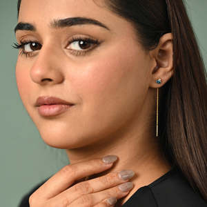 NOVAMART Fine Topaz <b>Threader</b> Drop <b>Earrings</b>-925 Sterling Silver Wholesale Export - Product Image 3