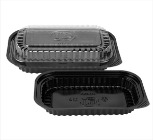 4 Compartment Disposable Plastic Food <b>Container</b> with Lid Black Takeaway Lunch Box Meal Prep Food <b>Storage</b> <b>Container</b> - Product Image 6