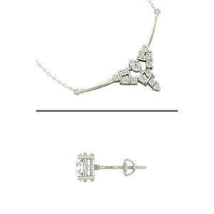 CLARA Juego de Joyería Fina de Plata de Ley 925 con Baño de Rodio, Collar con Colgante Alice y Pendientes con Cadena, Regalo para Mujeres y Niñas - Product Image 3