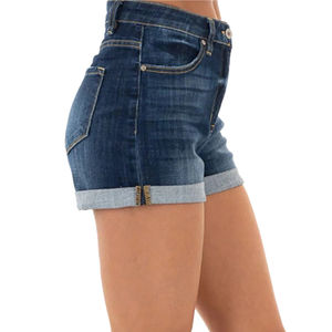 กางเกงขาสั้นผ้ายีนส์ของผู้หญิงสีฟ้า100% สไตล์ลำลองเป็นมิตรกับสิ่งแวดล้อม - Product Image 6