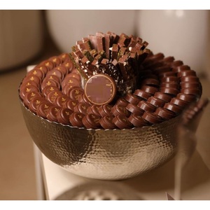 Vajilla de diseño clásico Cuenco para servir chocolate Cuenco de chocolate de metal de la mejor calidad para bodas, aniversarios o cumpleaños - Product Image 4