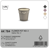 AFOSSA 1,25LT Pot de fleurs en plastique PP marron durable et léger, élégant, avec découpe, suspendu, pour intérieur/extérieur, multi-usages, moderne