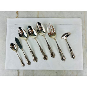 Juego de cubiertos de metal de diseño forjado vintage de acero inoxidable pulido con espejo, juego de utensilios de cocina de latón Vintage para cocina, cuchara dorada para servir, cubiertos de plata - Product Image 4