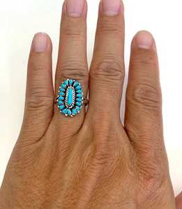 Bague Petite Pointe en Argent Sterling 925 Turquoise La Belle au Bois Dormant - Product Image 2