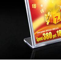 Support de carte de table en acrylique en forme de L, support de signalisation de table transparent A4, support de menu, support de signalisation de prix, support de carte de table