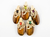 Mezcla de arcilla polimérica, collar con colgante de Ganesha de piedras preciosas, cabujón de cristal curativo de cuarzo, diseñador, joyería étnica hecha a mano, colgante de arcilla