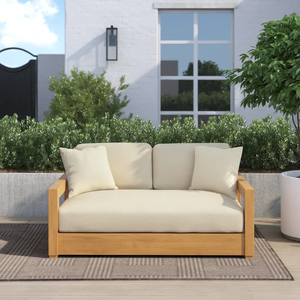 Jesica Made of Solid Teak Wood Frame <strong>2</strong>-Seat for Outdoor Love Seat Natural Finish - Product Image 6