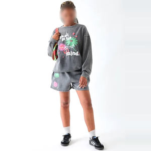 Street Puff Print Sweat Shorts In <b>Grey</b> Color Best Material Wholesale Price With Own Logo Best Price <b>Women</b> Wear Swear Shorts - Product Image 2