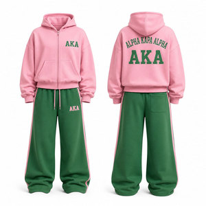 Survêtement Alpha Kappa Alpha Sorority, fabricant de vêtements de sport sur mesure, ensemble d'entraînement athlétique deux pièces, vente en gros - Product Image 1