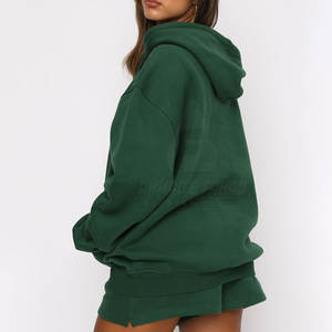 Ensemble streetwear décontracté d'hiver pour femmes, sweat-shirts et shorts, taille plus, 2 pièces, couleur/logo personnalisé, prix bas, vente en gros - Product Image 2