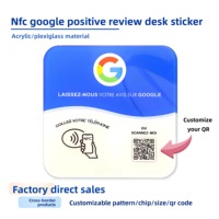 Carte NFC personnalisée avec logo pour avis Google, plaque acrylique 13,56 MHz RFID programmable, code QR, étanche, faible MOQ, vente en gros