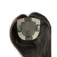 Extensions de cheveux à clipser HairOriginals Lace Topper, 100% cheveux humains indiens naturels Remy, peignés à la main, noir/brun naturel