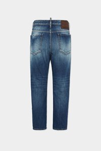 Jeans à jambe droite en denim déchiré délavé à l'acide pour hommes Détail de boutons respirant Hiver/Printemps/Automne Casual Wear - Product Image 2