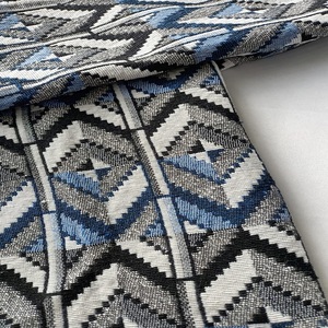 Vente en gros de sacs tissés jacquard en tissu chaîne bicolore durable et tendance en polyester bleu blanc teints en fil respirant pour garçons - Product Image 4