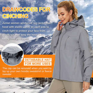 Chaqueta de esquí impermeable XL para hombre, chaquetas de snowboard para exteriores con capucha, tejido ligero, decorado con bolsillo, temporada de invierno - Product Image 2