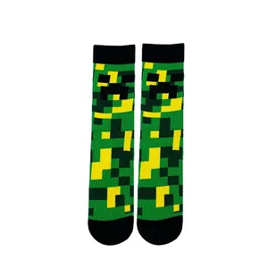 Chaussettes courtes Minecraft colorées respirantes en Spandex et Polyester, couleurs rouge, marron, rose, taille unique, motif dessin animé, idéales pour le quotidien et comme cadeau - Product Image 1