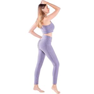 Brand New Solid Front Gym <b>Yoga</b> Sets Women High Quality Polyester Spandex <b>Yoga</b> <b>Top</b> and Sports Leggings Set - Product Image 4