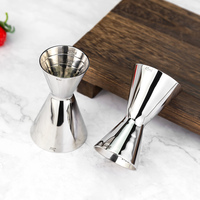 Jigger de barman sans soudure en acier inoxydable 304, finition miroir, 30/45 ml, double mesure avec échelle gravée ML OZ pour bar