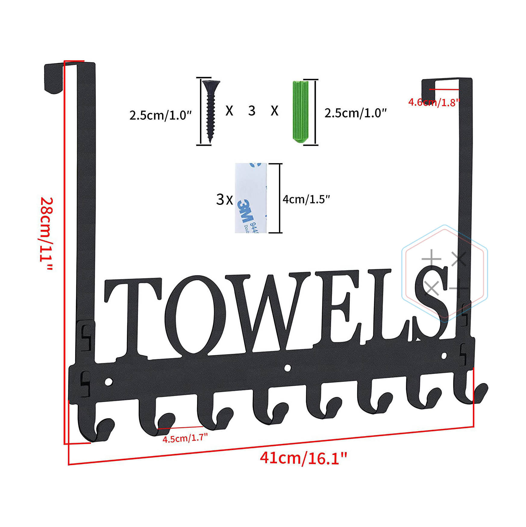 ตะขอแขวนประตู 8 ตัว