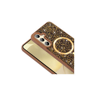 Étui en silicone mosaïque diamant de luxe pour Samsung Galaxy S24 FE compatible MagSafe, coque arrière de protection antichoc - Product Image 5