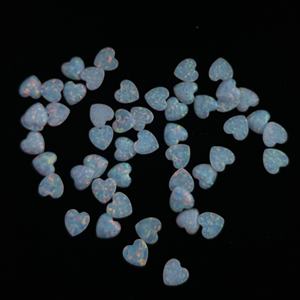 Pierre d'opale de feu blanche naturelle de 4 mm, 6 mm, 8 mm, coupe en forme de cœur lisse, cabochon, fabrication de bijoux, pierre précieuse en vrac, qualité AAA, certifiée IGI - Product Image 2