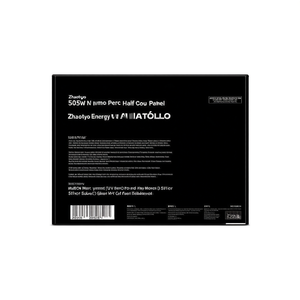 Panneau solaire monocristallin Zhaotuo Energy 505W N-Type Mono Perc à demi-cellules, certifié TUV, avec couvercle avant en verre - Product Image 2