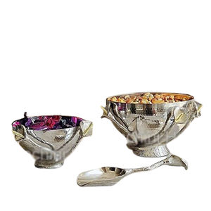 Texture martelée argent plaqué ustensiles de cuisine Table à manger bol en aluminium métal céramique bols japonais bords cassés - Product Image 5