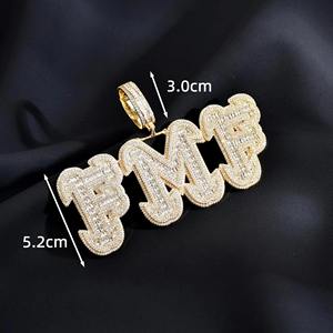 Colgante de moissanita VVS, colgante de diamante personalizado, diseño de letras, colgantes y dijes finos, joyería fina de diamantes para hombres de Hip-Hop Iced Out - Product Image 6