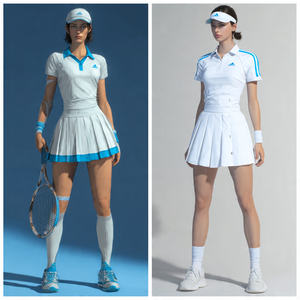 Tenues de tennis pour femmes, jupes de tennis d'entraînement, ensembles de vêtements de sport pour femmes, uniformes de tennis à manches courtes - Product Image 3