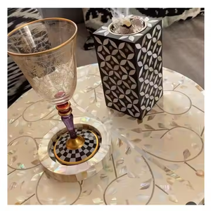 Magnifique brûleur Bakhoor nacre et incrustation d'os brûleur Bakhoor élégant plateau d'encens Mabkhara avec sous-verre et acrylique Mubkhar - Product Image 3