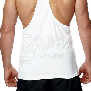 Fitness Clothing Pakistan Made Knitted Casual 100% Cotton O-Neck <b>Stringer</b> Tank Top Plus Size Summer Wear Men Breathable Quick - Product Image 5