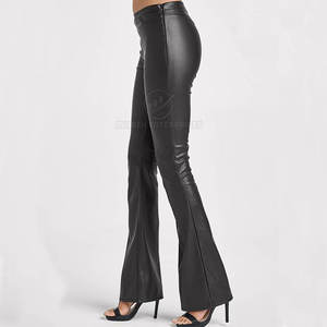 กางเกงหนังเอวกลางเอวสำหรับผู้หญิงสไตล์ลำลองระบายอากาศพร้อมโลโก้ตามสั่งสำหรับฤดูหนาว - Product Image 4