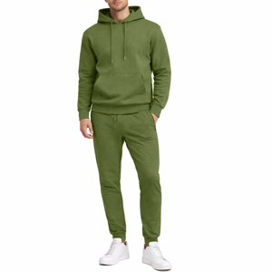 <b>Mens</b> Casual Woven Fleece-Lined <b>Pullover</b> Hoodie Sweater and Jogger - Product Image 1